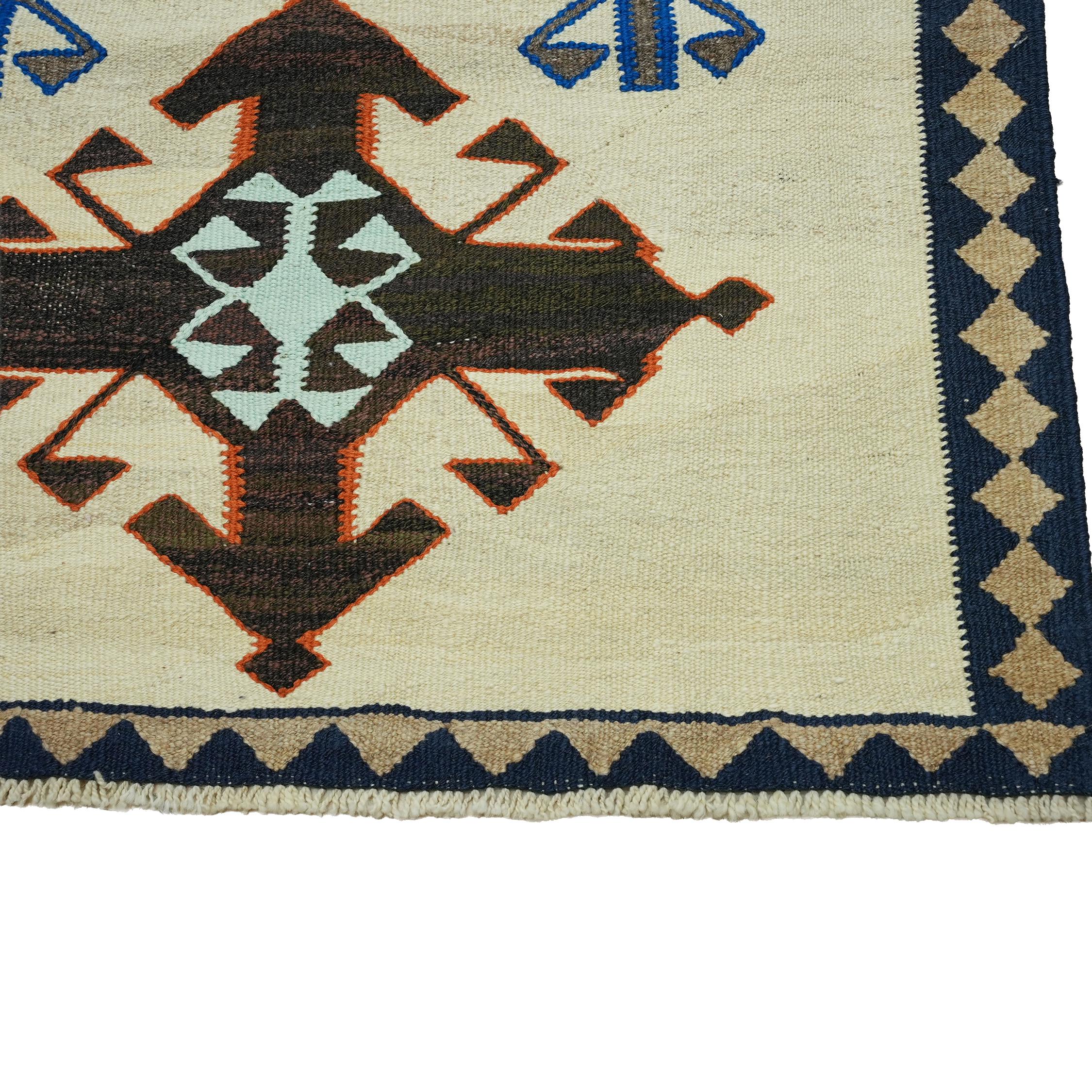 4x11 Handwoven Turkish Wool Kilim 3.7x11.2 Ft- Antique Oushak Design - Vintage Tribal Runner Carpet