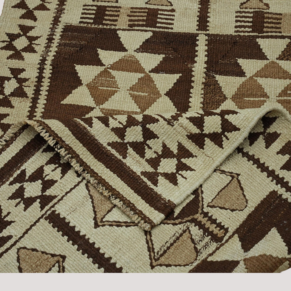 3x11 Beige Vintage Turkish Runner Rug | Antique Wool Runner for Farmhouse Entryway