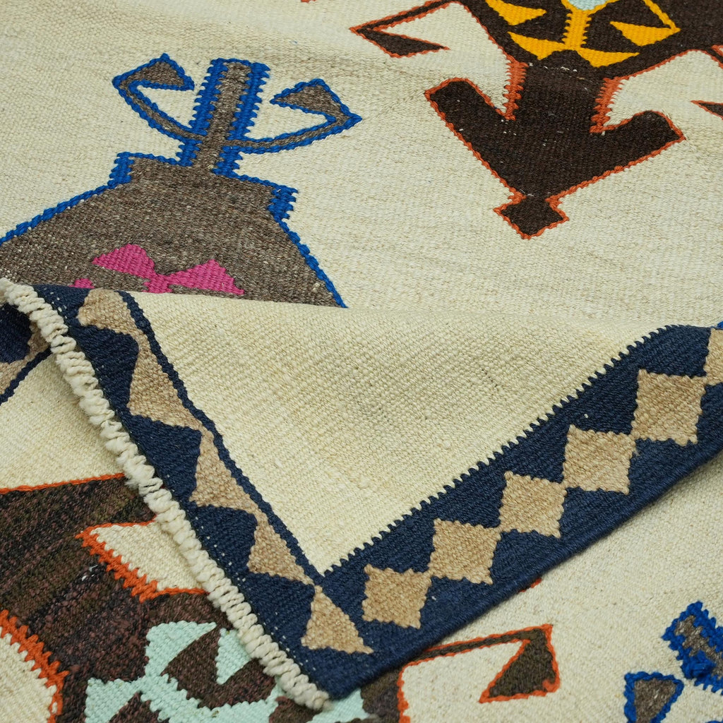 4x11 Handwoven Turkish Wool Kilim 3.7x11.2 Ft- Antique Oushak Design - Vintage Tribal Runner Carpet