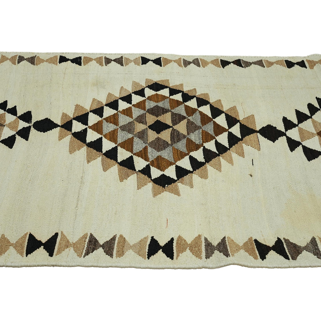 4x11 Handwoven Vintage Turkish Wool Kilim - Antique Oushak Design - Tribal Runner Carpet.