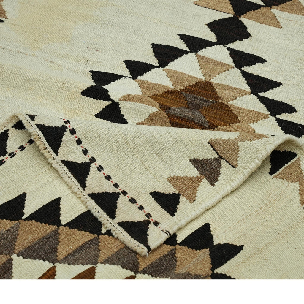 4x11 Handwoven Vintage Turkish Wool Kilim - Antique Oushak Design - Tribal Runner Carpet.